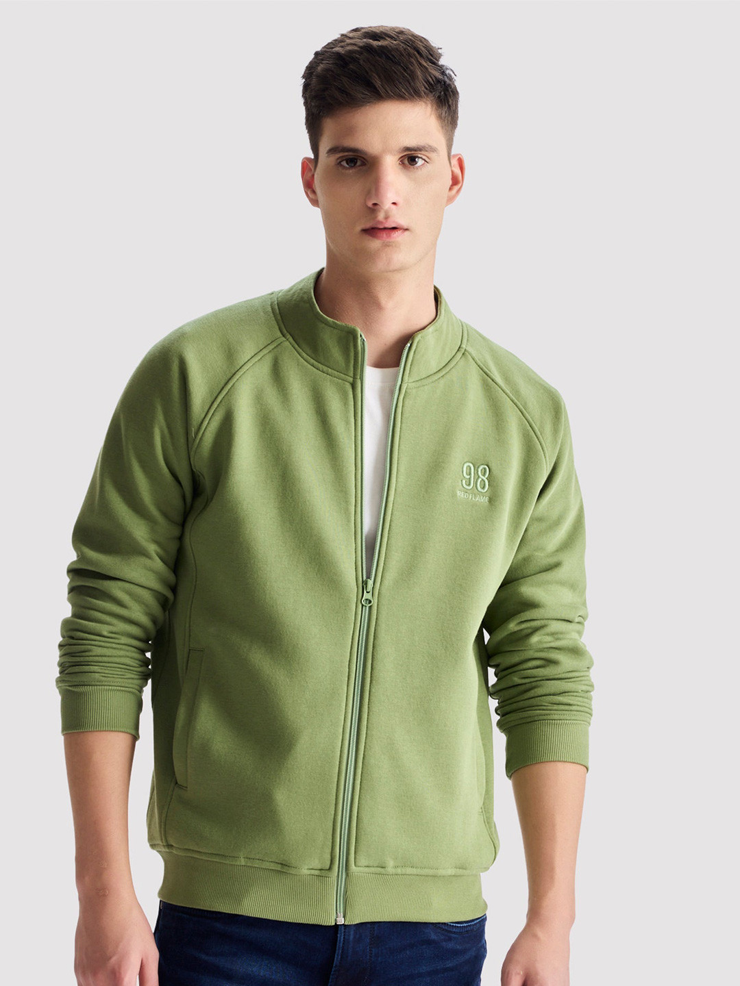 

Red Flame Men Sweatshirt, Olive