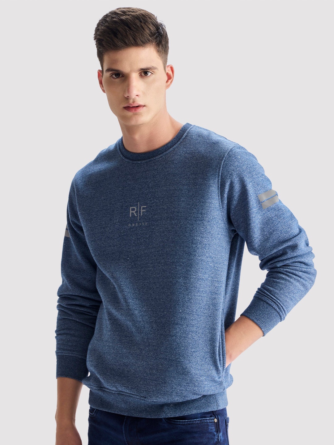 

Red Flame Men Sweatshirt, Navy blue