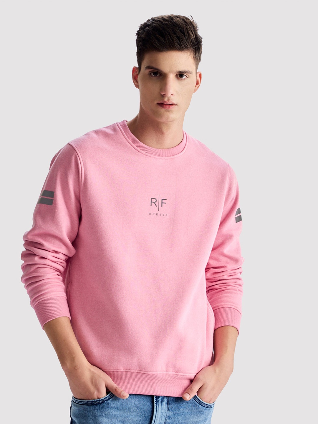 

Red Flame Men Sweatshirt, Pink