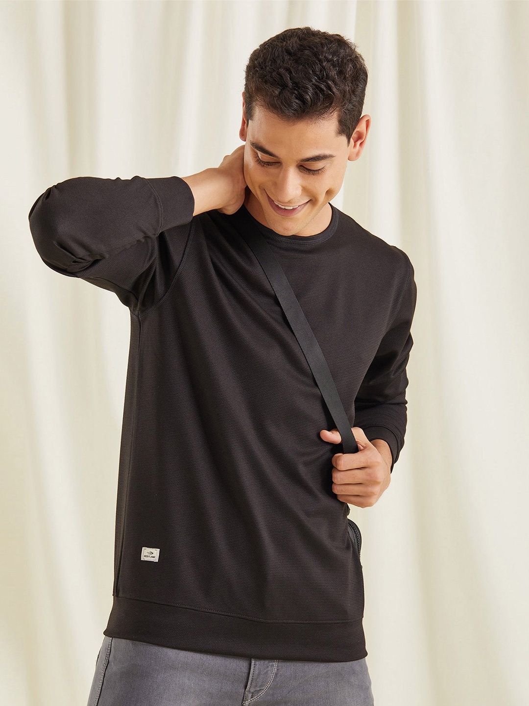 

Red Flame Men Sweatshirt, Black