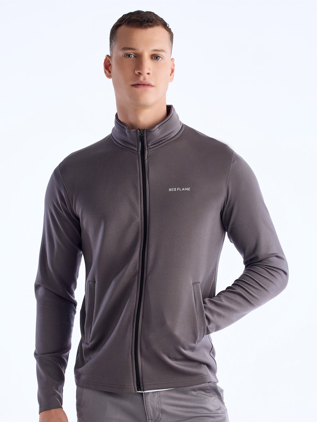 

Red Flame Men Sweatshirt, Grey