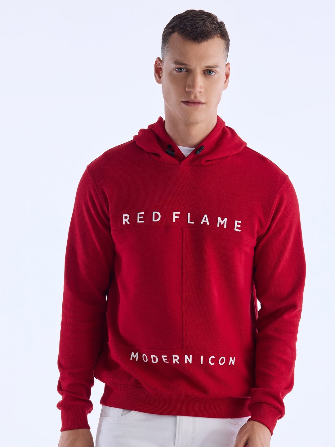 

Red Flame Men Hooded Sweatshirt