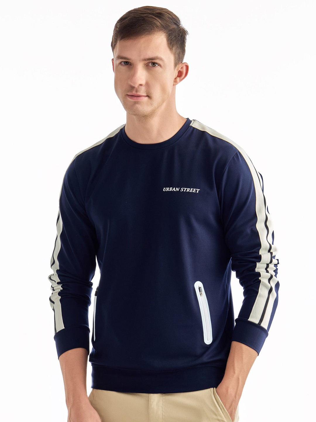 

Red Flame Men Sweatshirt, Navy blue