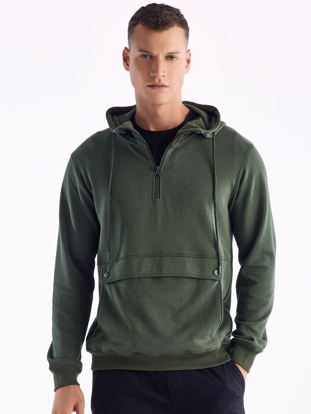 

Red Flame Men Hooded Sweatshirt, Green