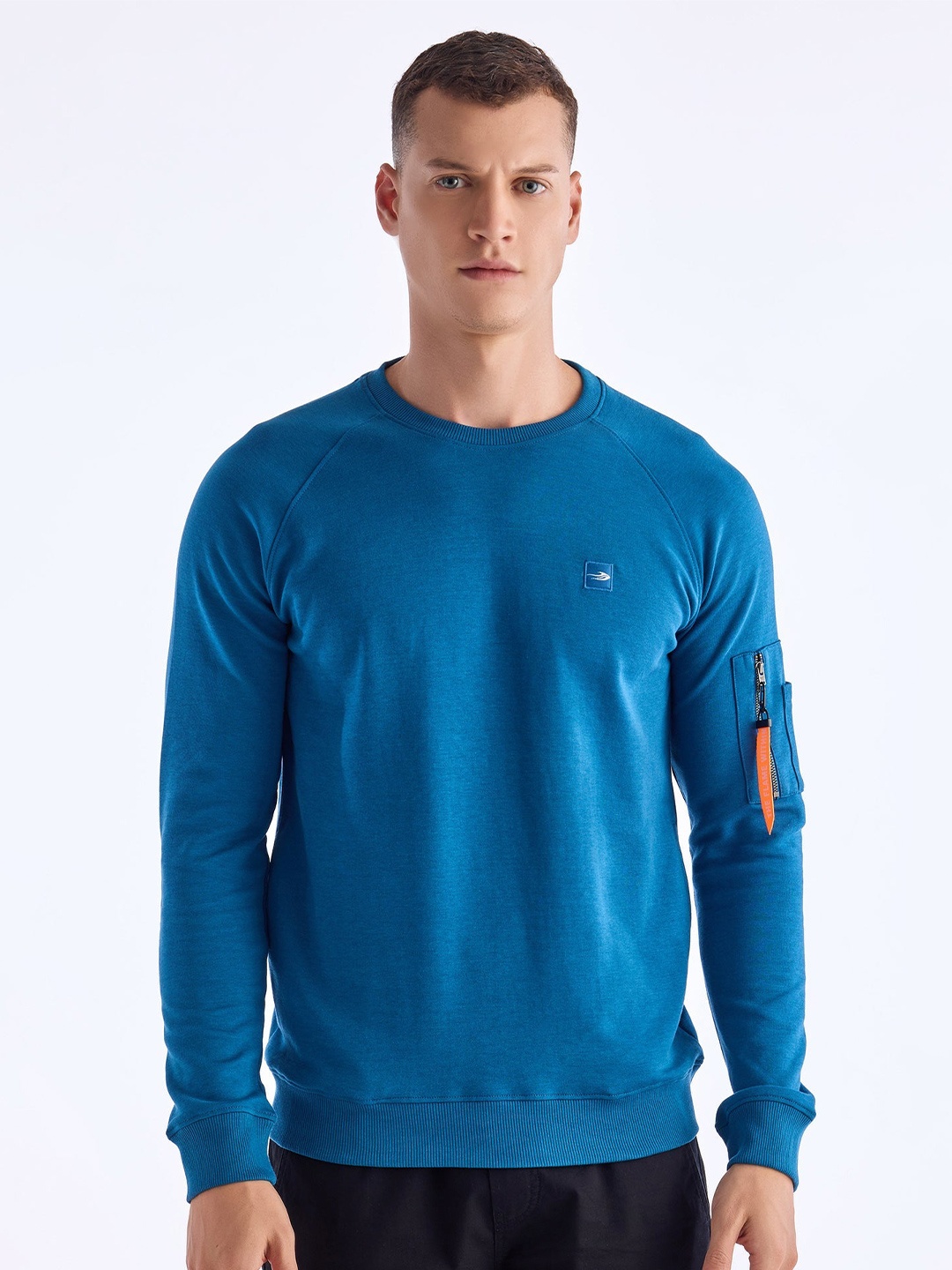 

Red Flame Men Sweatshirt, Blue