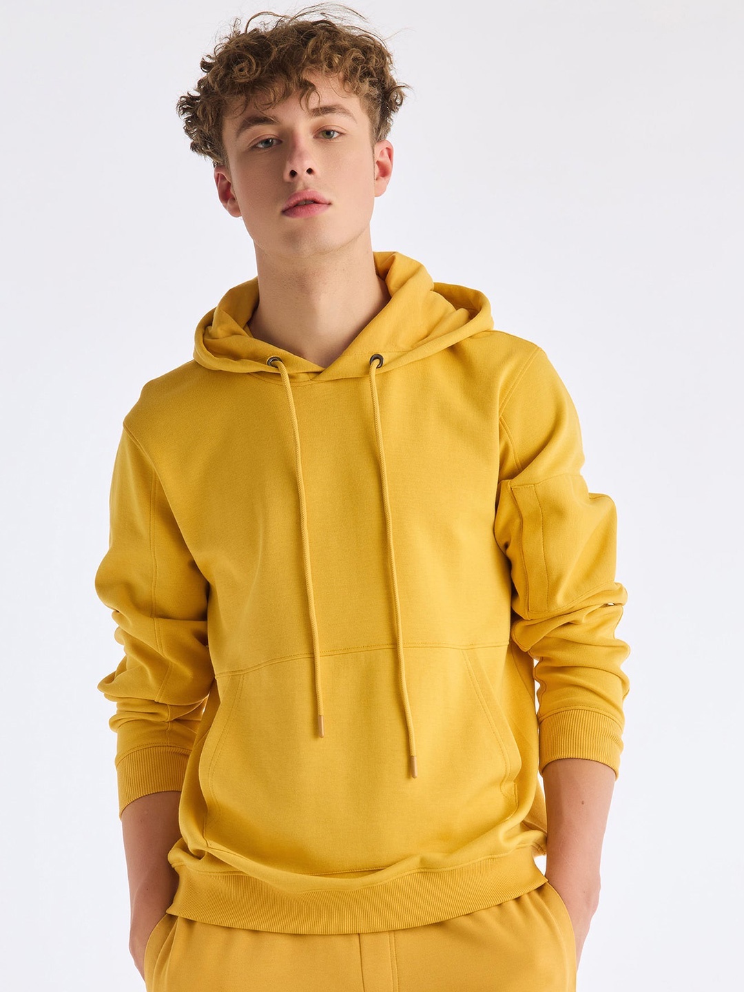 

Red Flame Men Hooded Sweatshirt, Yellow