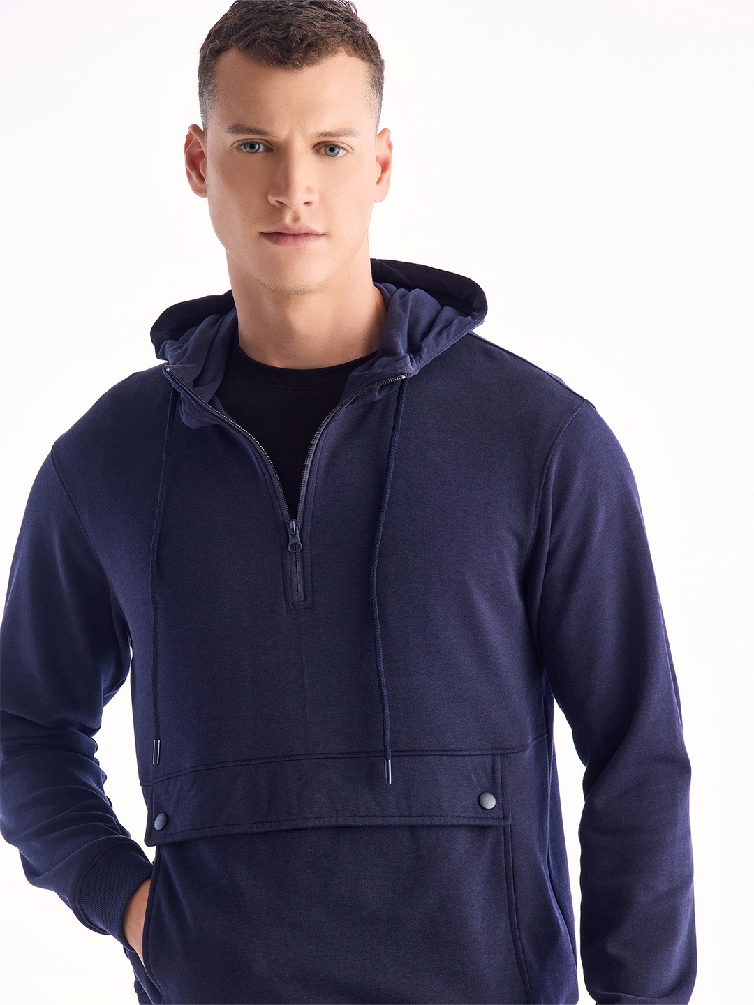 

Red Flame Men Hooded Sweatshirt, Navy blue