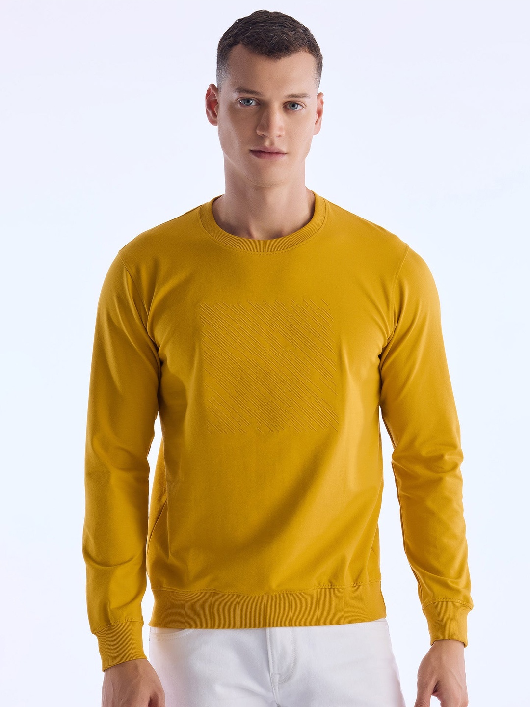 

Red Flame Men Sweatshirt, Mustard