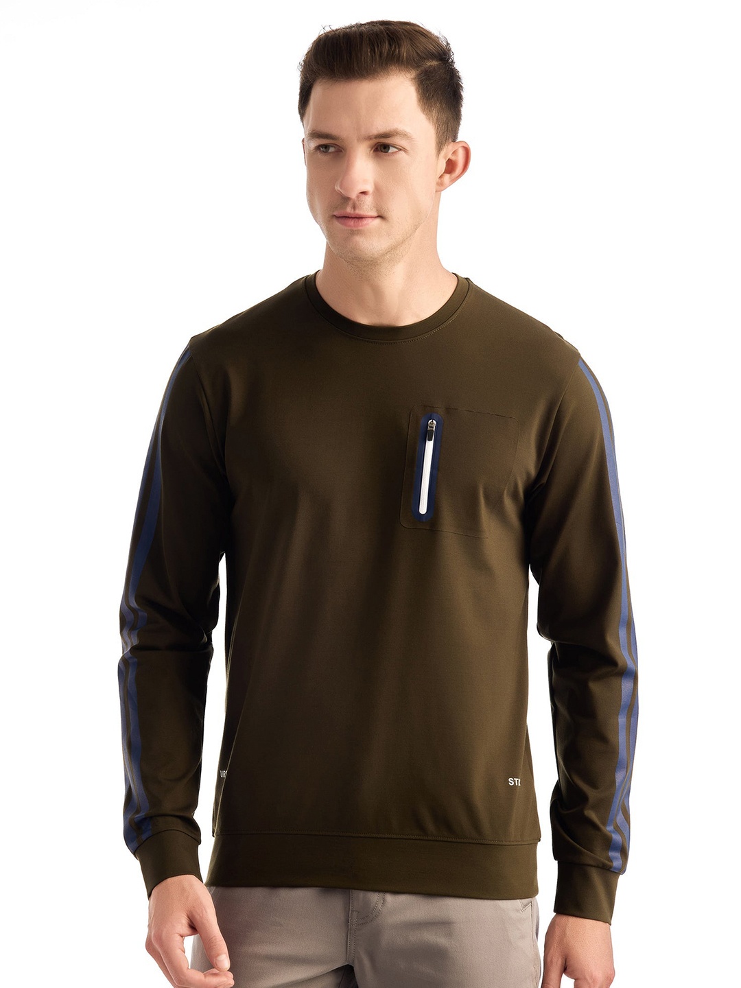 

Red Flame Men Sweatshirt, Olive