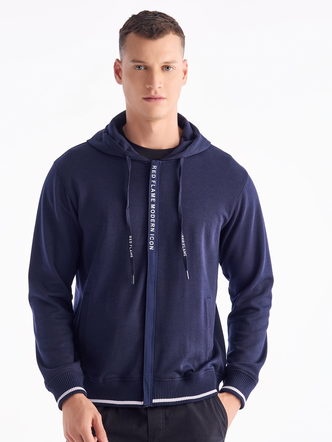 

Red Flame Men Sweatshirt, Navy blue