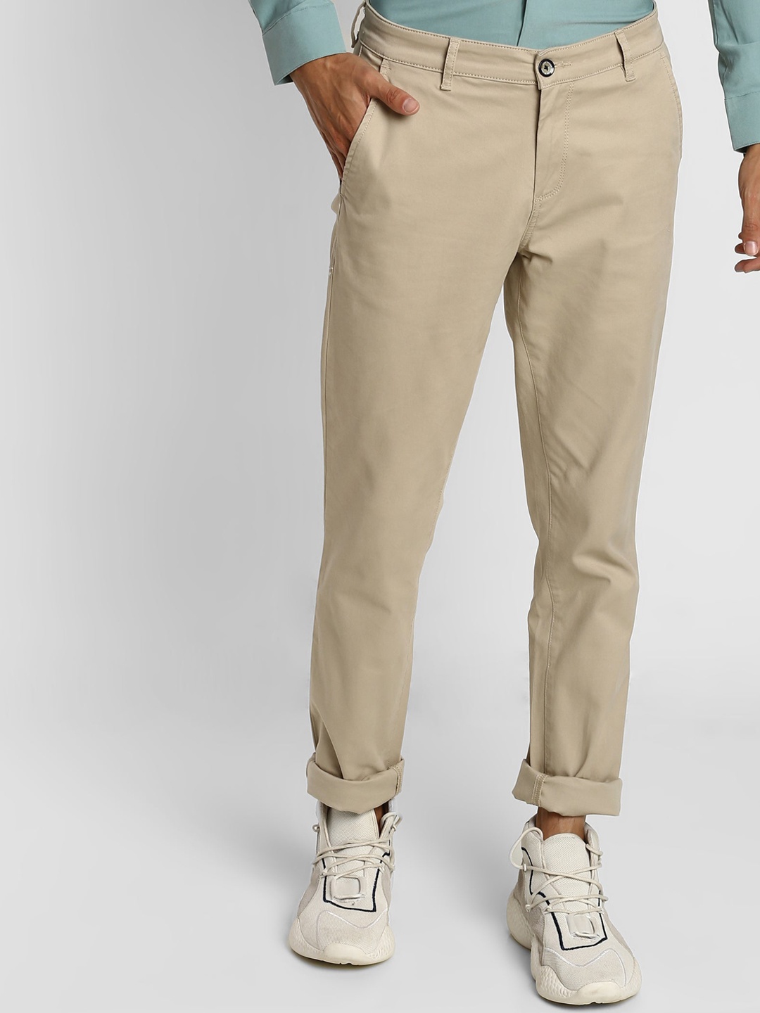 

Red Flame Men Slim Fit Mid-Rise Stretchable Casual Trouser, Beige