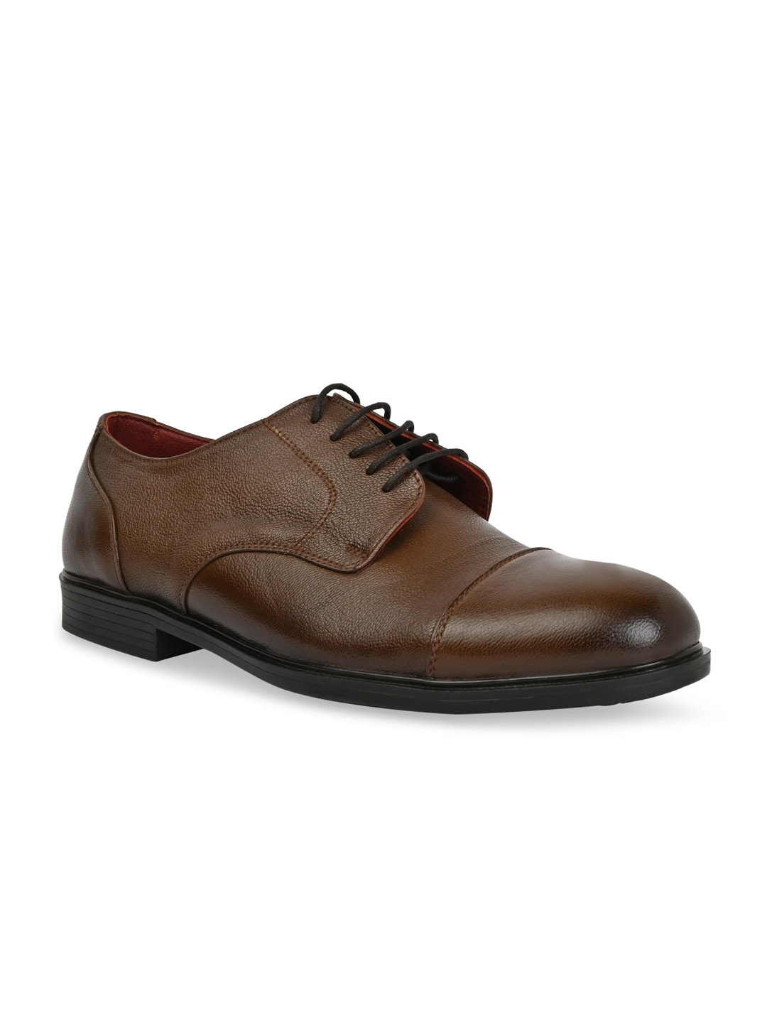 

Regal Men Textured Leather Derbys, Tan