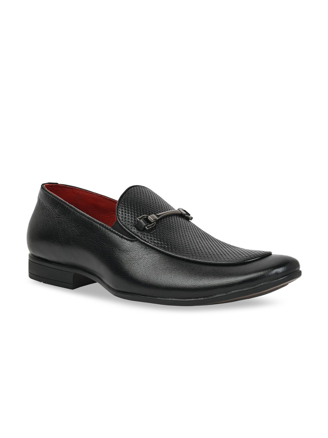 

Regal Men Textured Leather Formal Loafers, Black