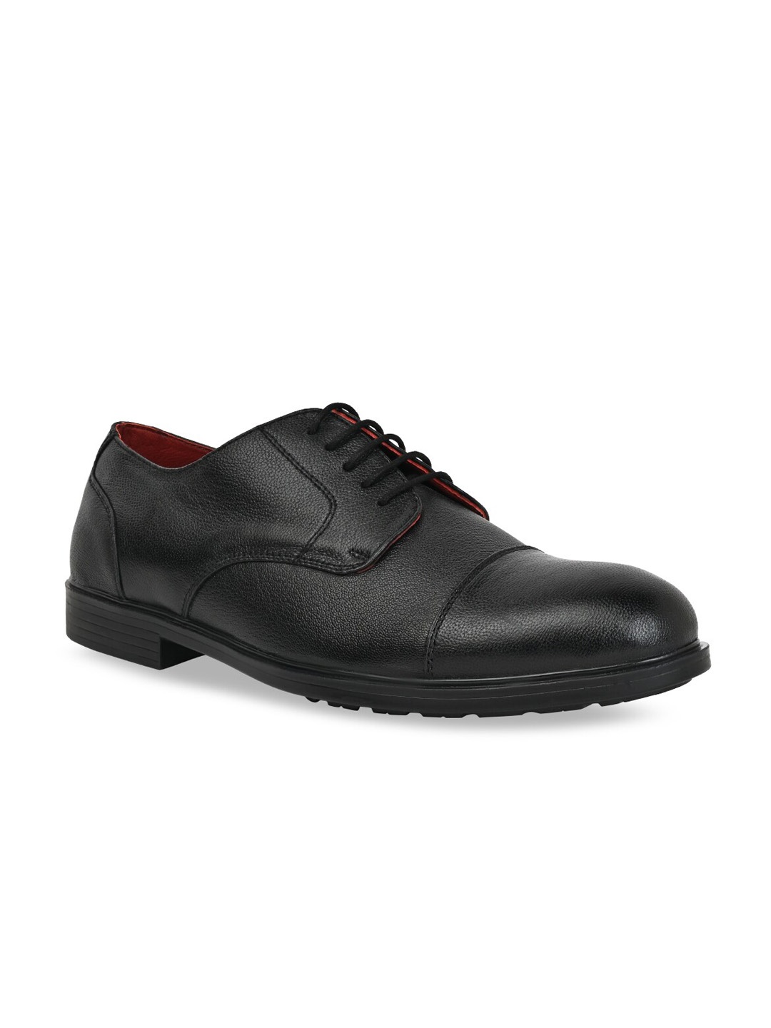 

Regal Men Textured Leather Derbys, Black