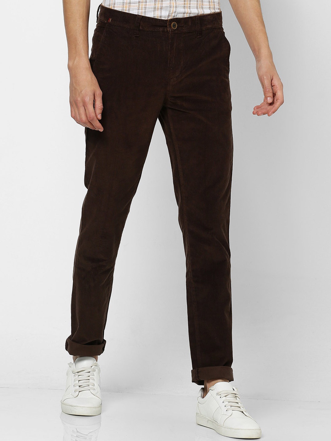 

Red Flame Men Slim Fit Mid-Rise Stretchable Casual Trousers, Brown