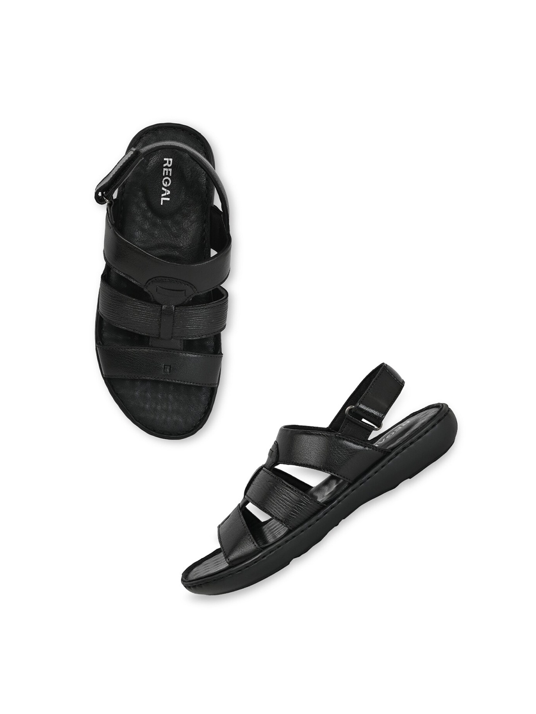 

Regal Men Leather Fisherman Sandals, Black