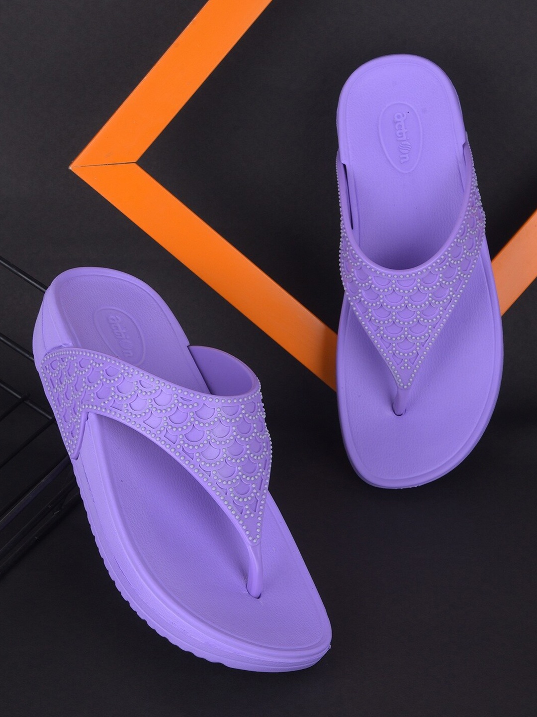 

Action EVA Flotter Women Textured Thong Flip-Flops, Lavender