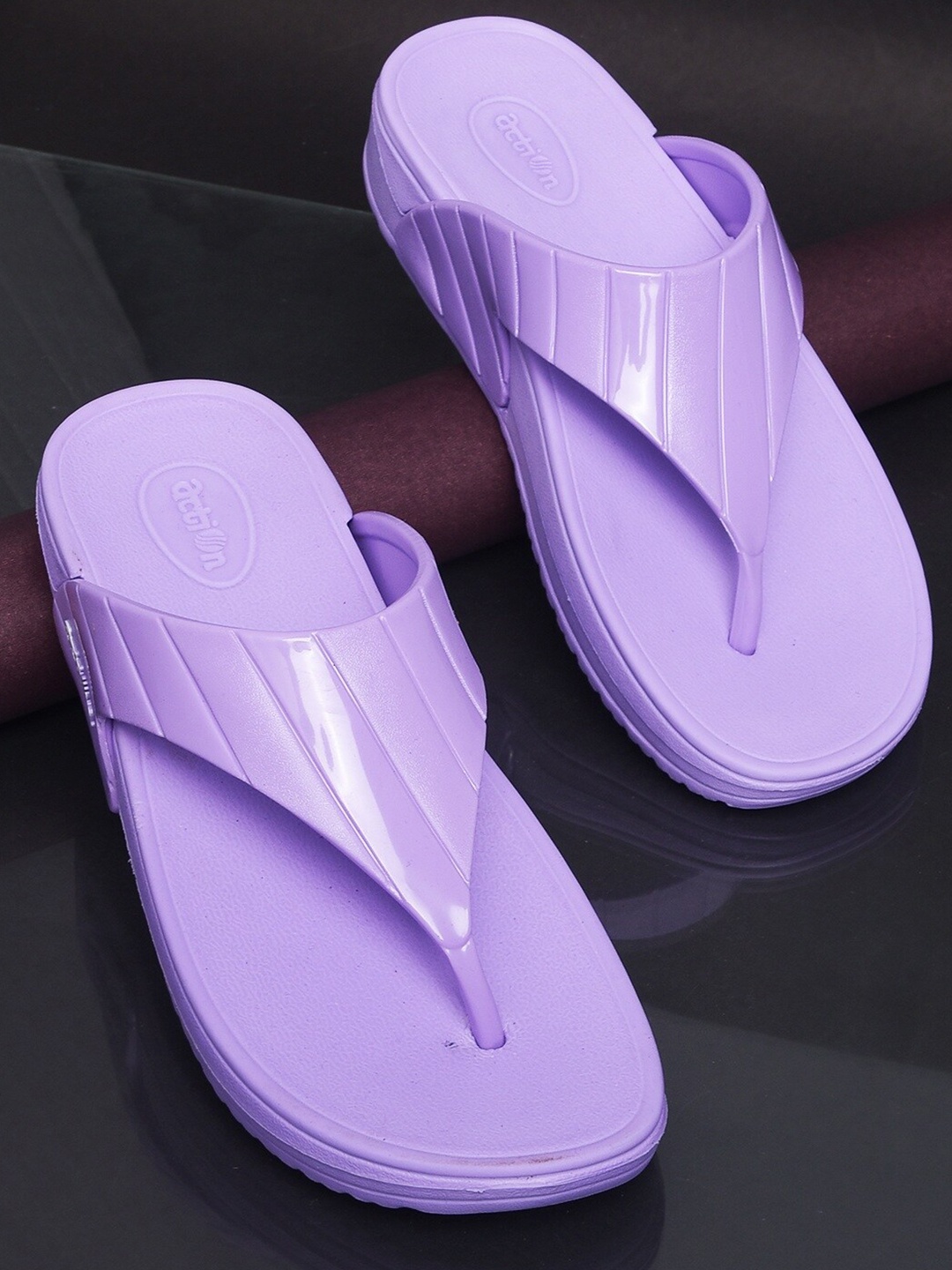 

Action EVA Flotter Women Self Design Rubber Thong Flip-Flops, Lavender