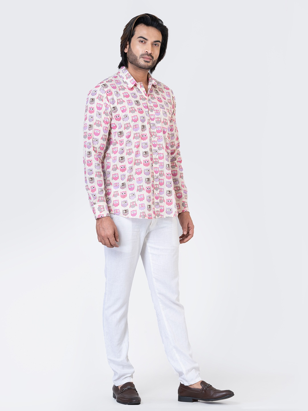 

Kartikeya Jaipur Standard Opaque Printed Cotton Casual Shirt, White