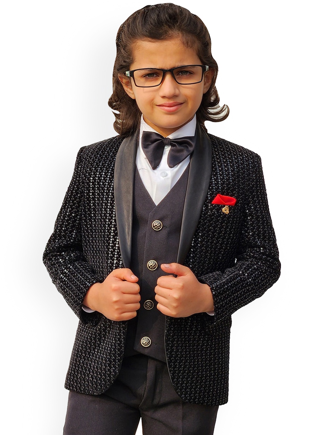 

BAESD Boys Embellished Party Five Piece Suit, Black