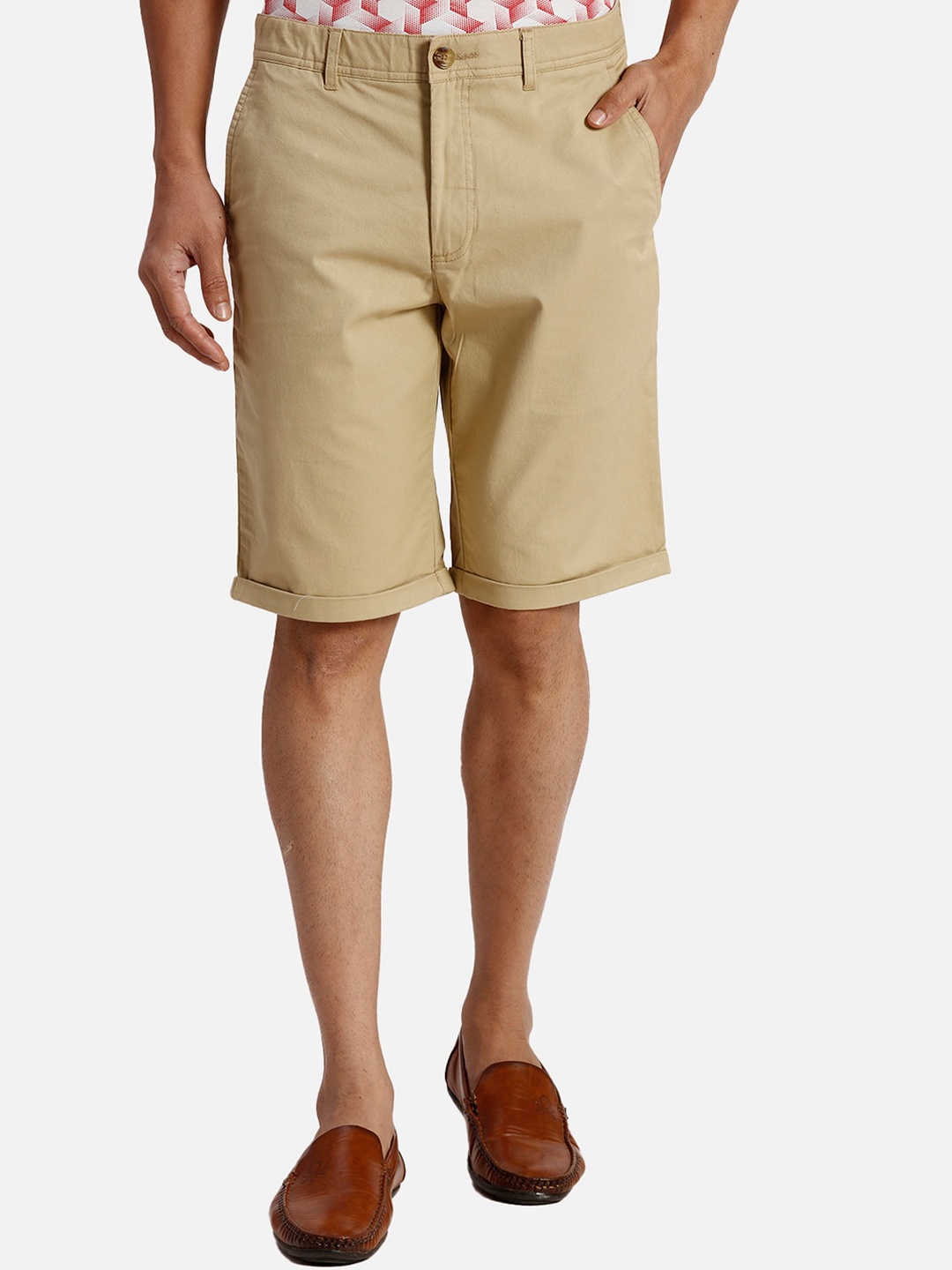

ColorPlus Men Mid-Rise Regular Shorts, Brown