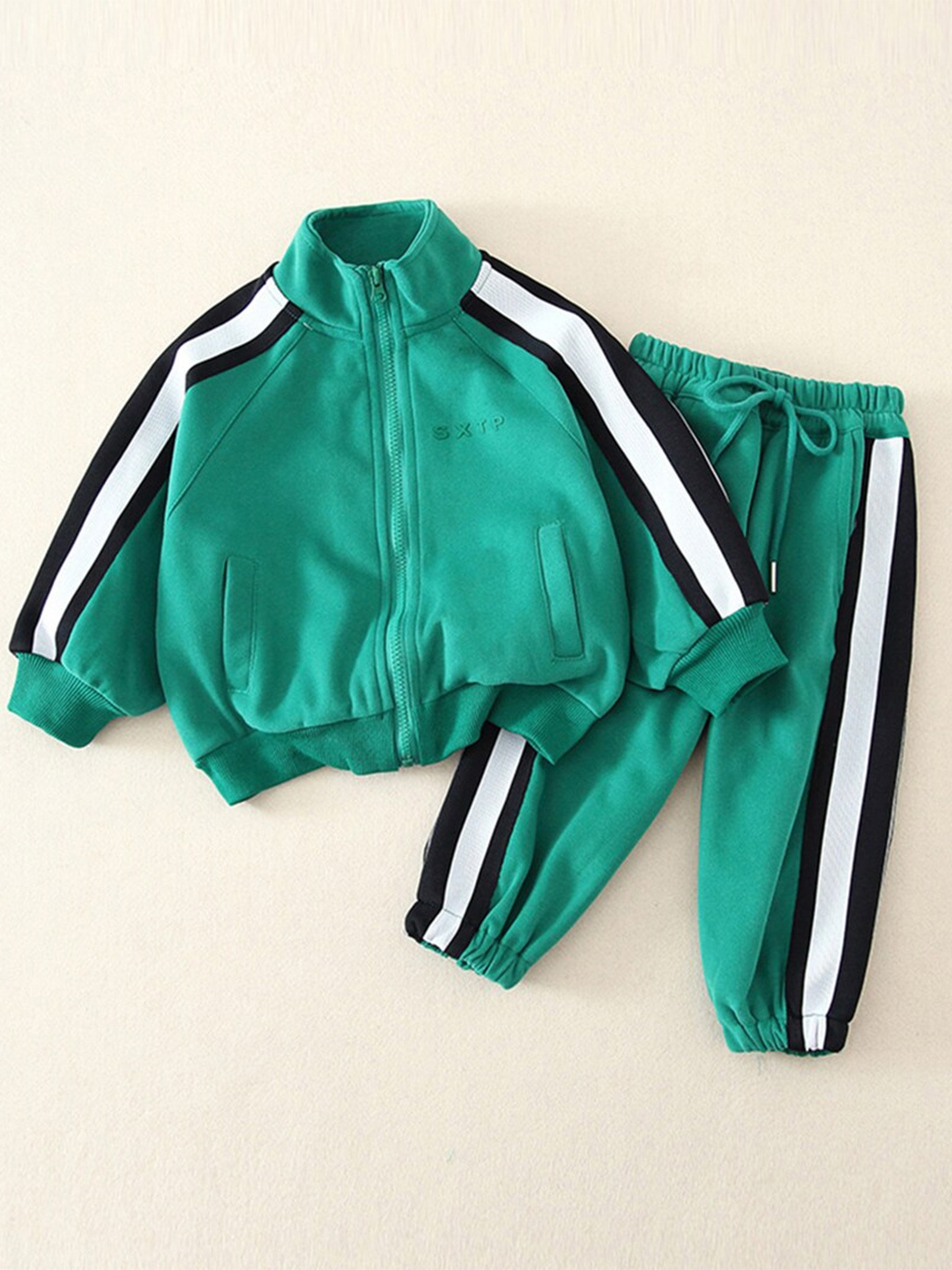 

INCLUD Boys Colourblocked Jacket With Joggers, Green