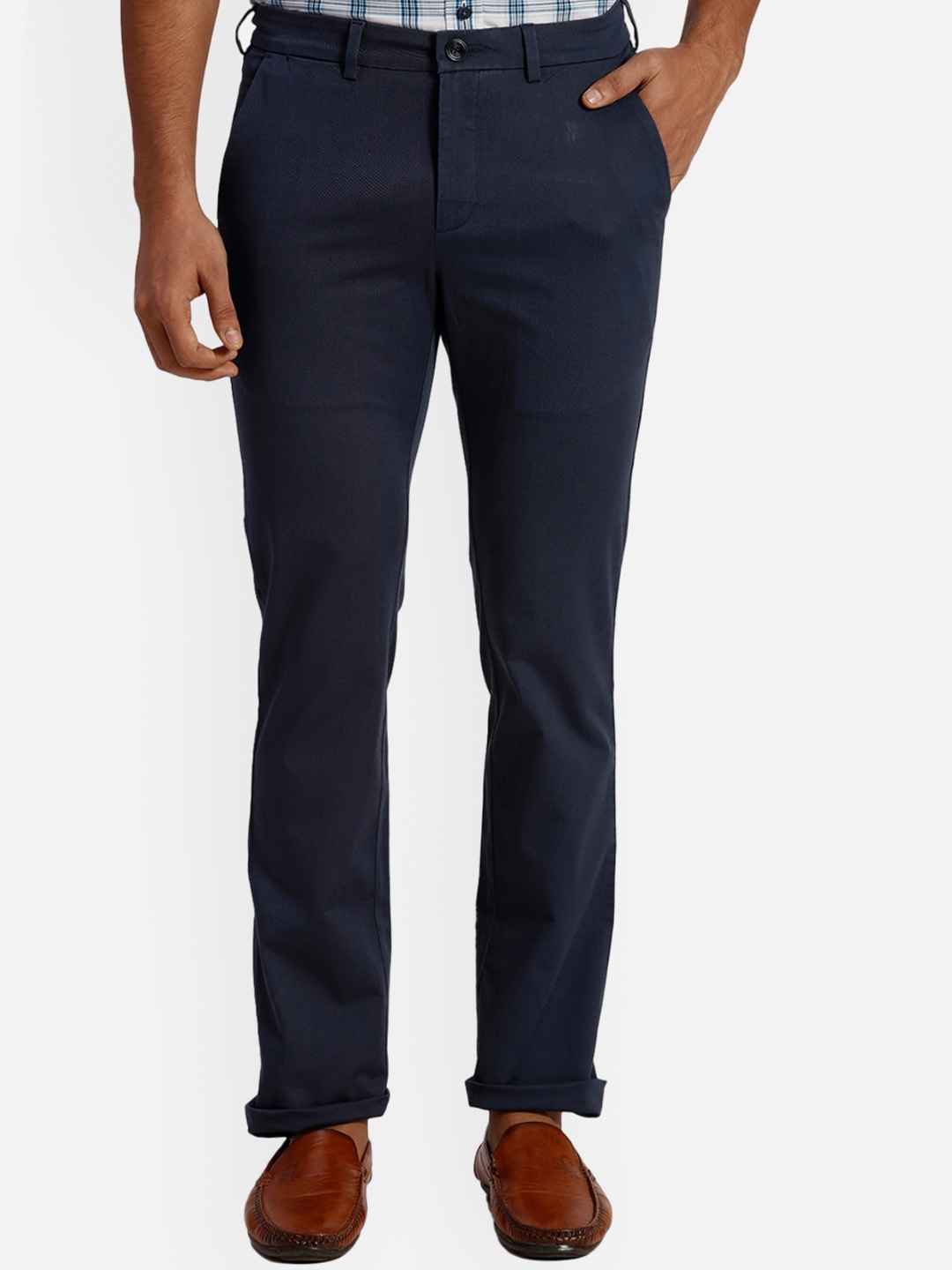 

ColorPlus Men Slim Fit Chinos Trousers, Blue