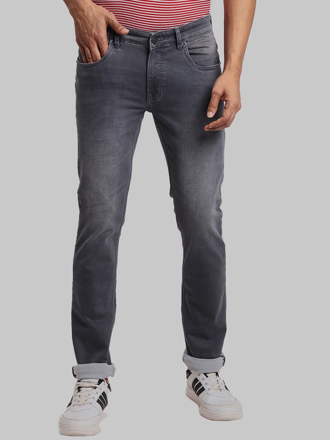 

ColorPlus Men Tapered Fit Heavy Fade Jeans, Grey