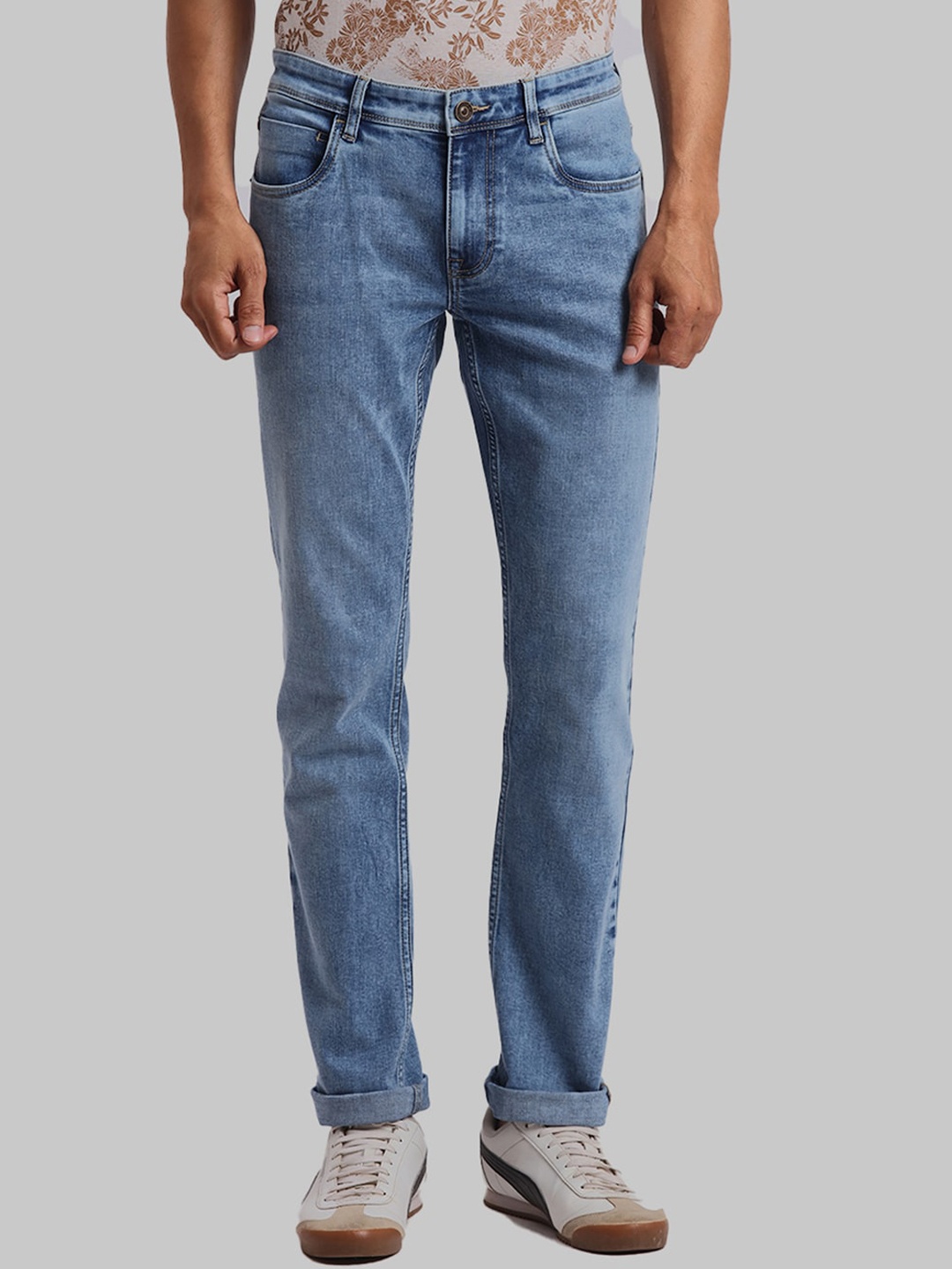 

ColorPlus Men Tapered Fit Light Fade Jeans, Blue