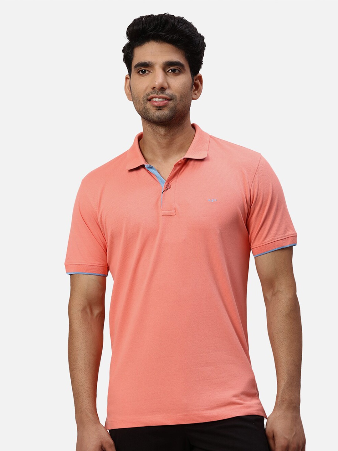 

ColorPlus Polo Collar Short Sleeves Regular Fit Cotton Casual T-shirt, Orange
