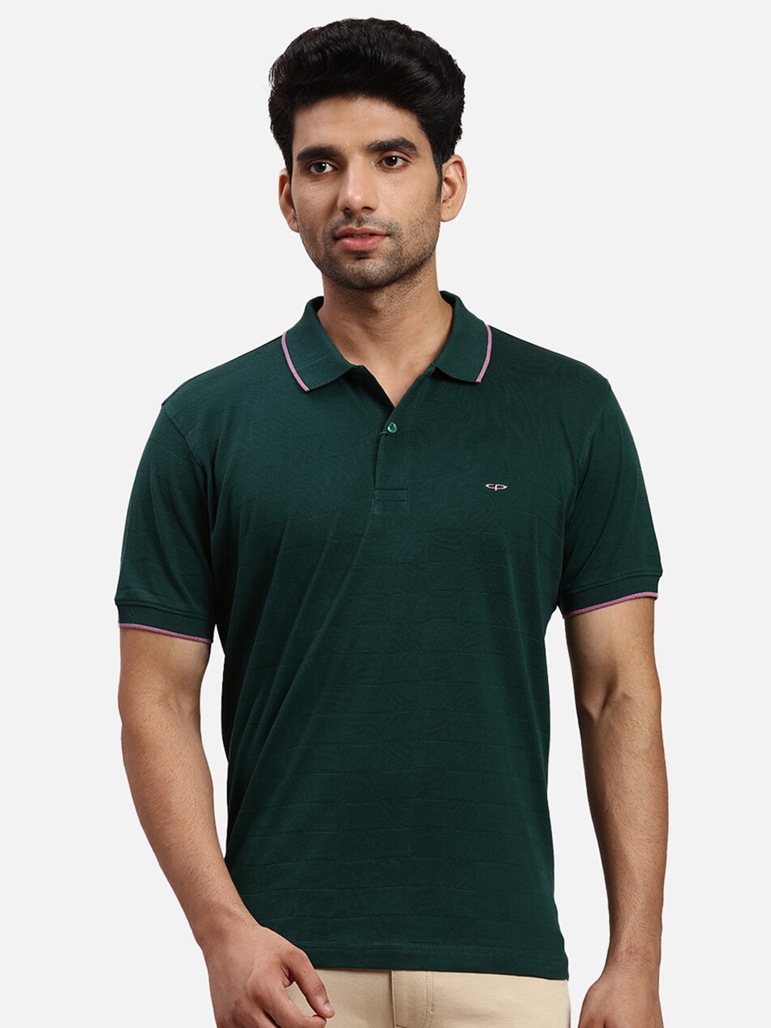 

ColorPlus Polo Collar Regular Fit Cotton Casual T-shirt, Green