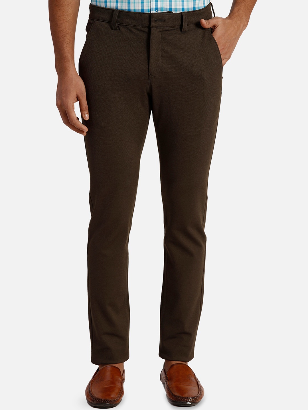 

ColorPlus Men Slim Fit Chinos Trousers, Green