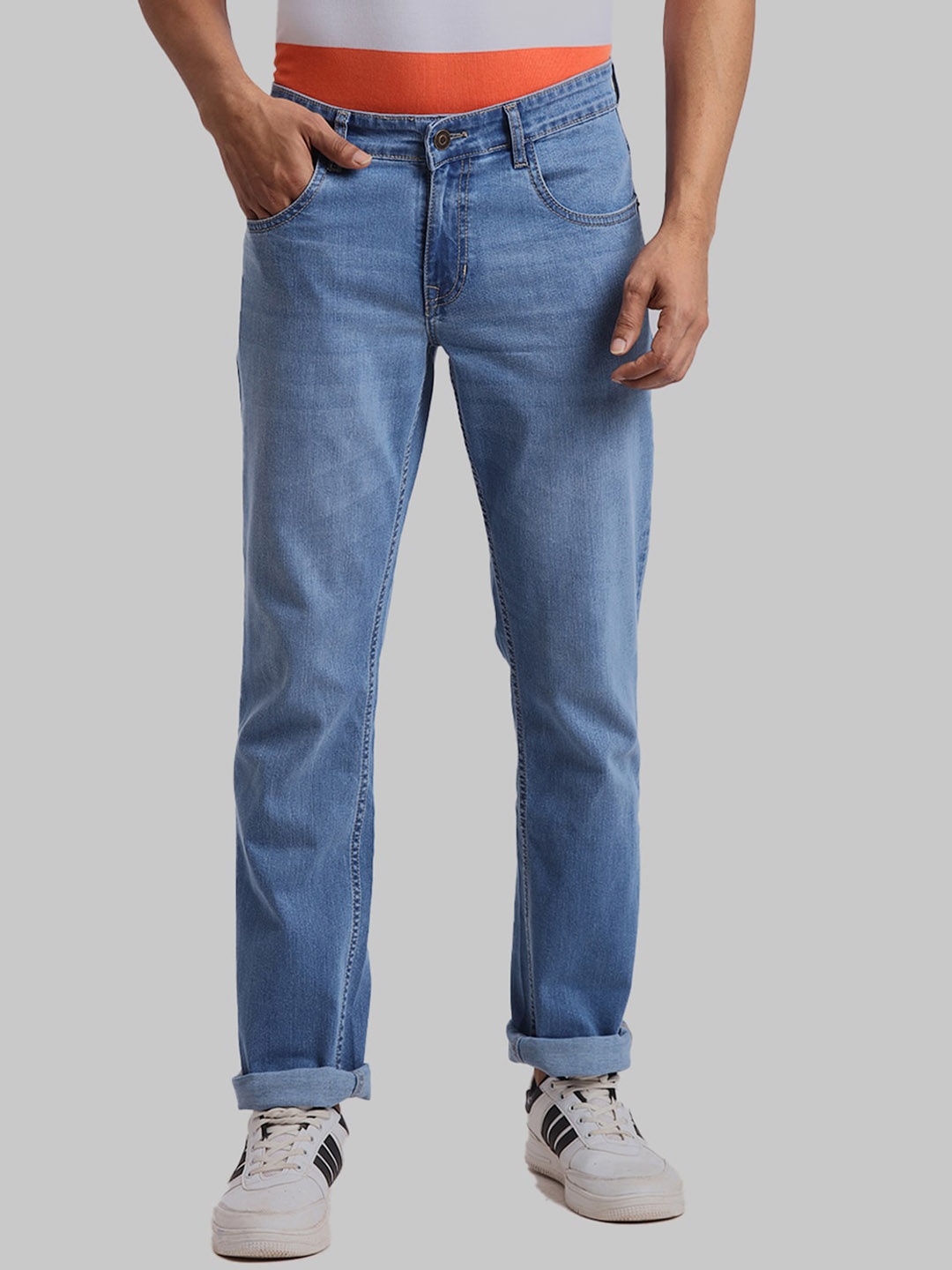 

ColorPlus Men Straight Fit Heavy Fade Jeans, Blue