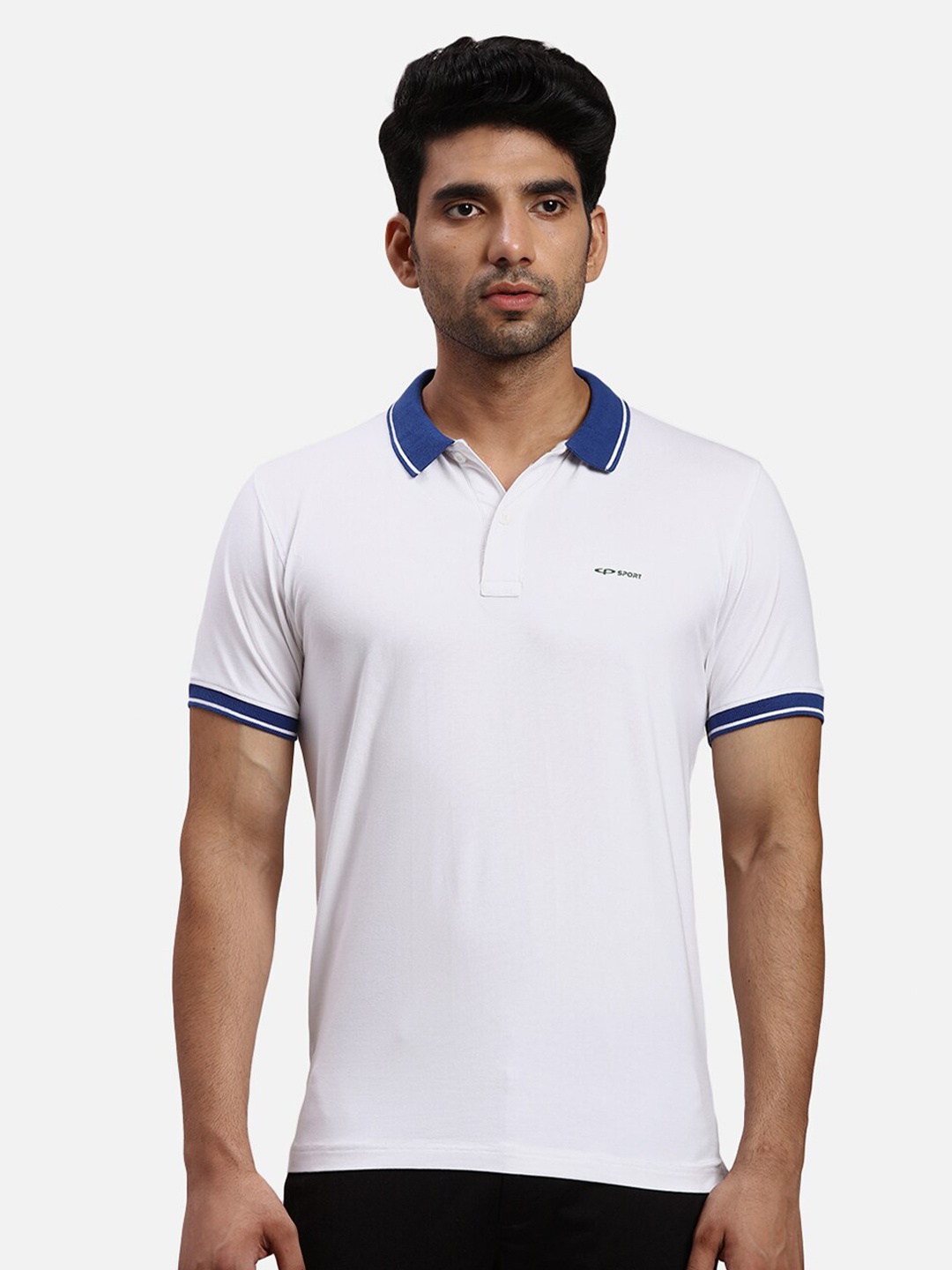 

ColorPlus Polo Collar Short Sleeves Regular Fit Applique T-shirt, White