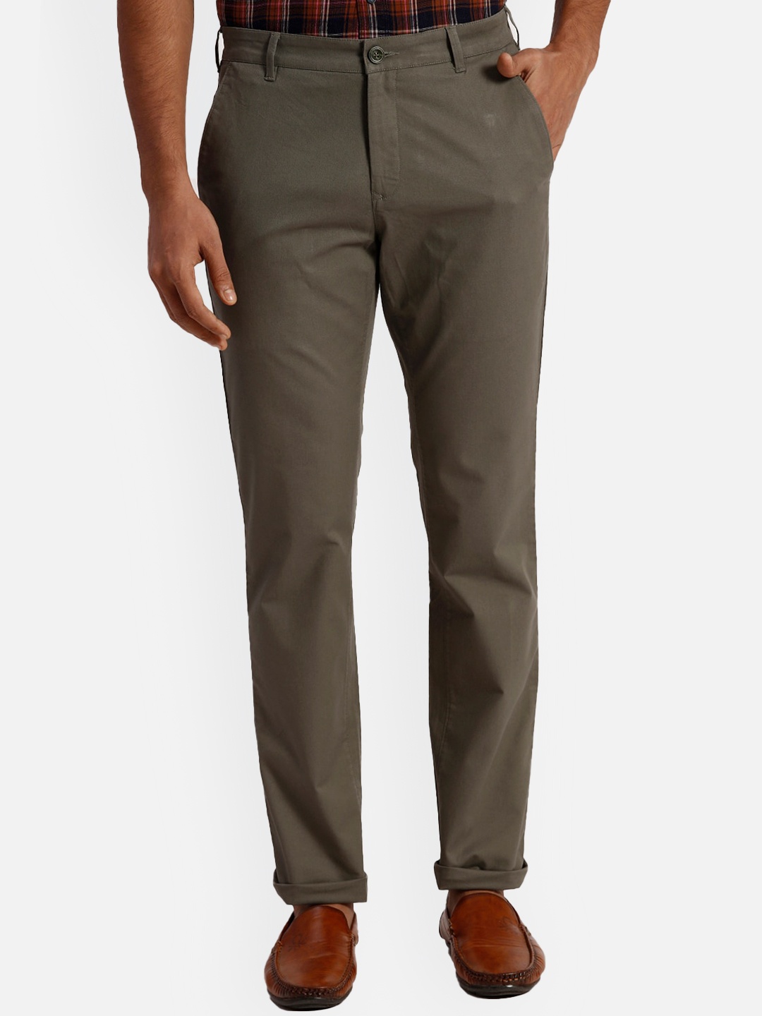 

ColorPlus Men Slim Fit Trousers, Green