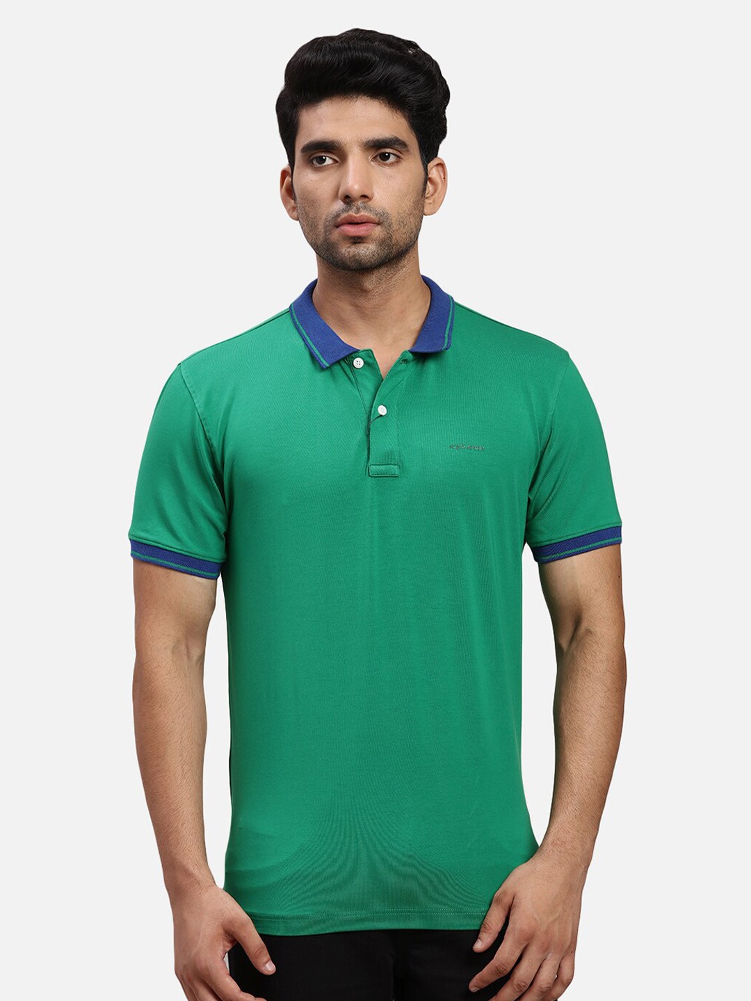 

ColorPlus Polo Collar Regular Fit Cotton Casual T-shirt, Green