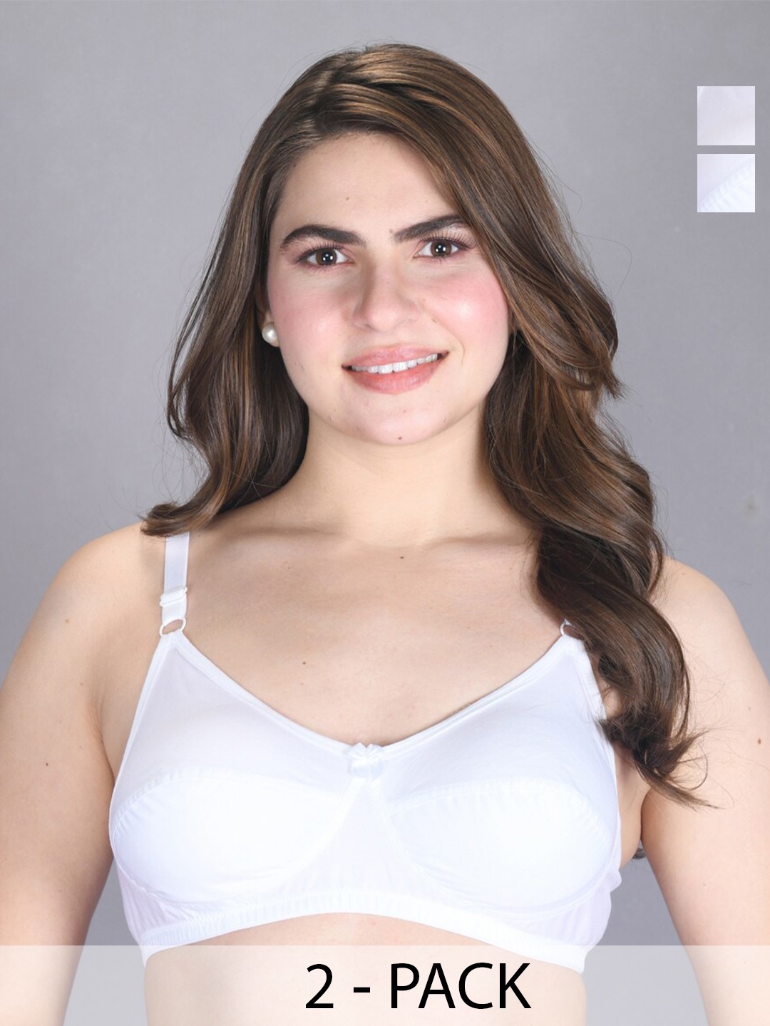 

LUX VENUS Pack Of 2 Full Coverage Pure Cotton Bra, White