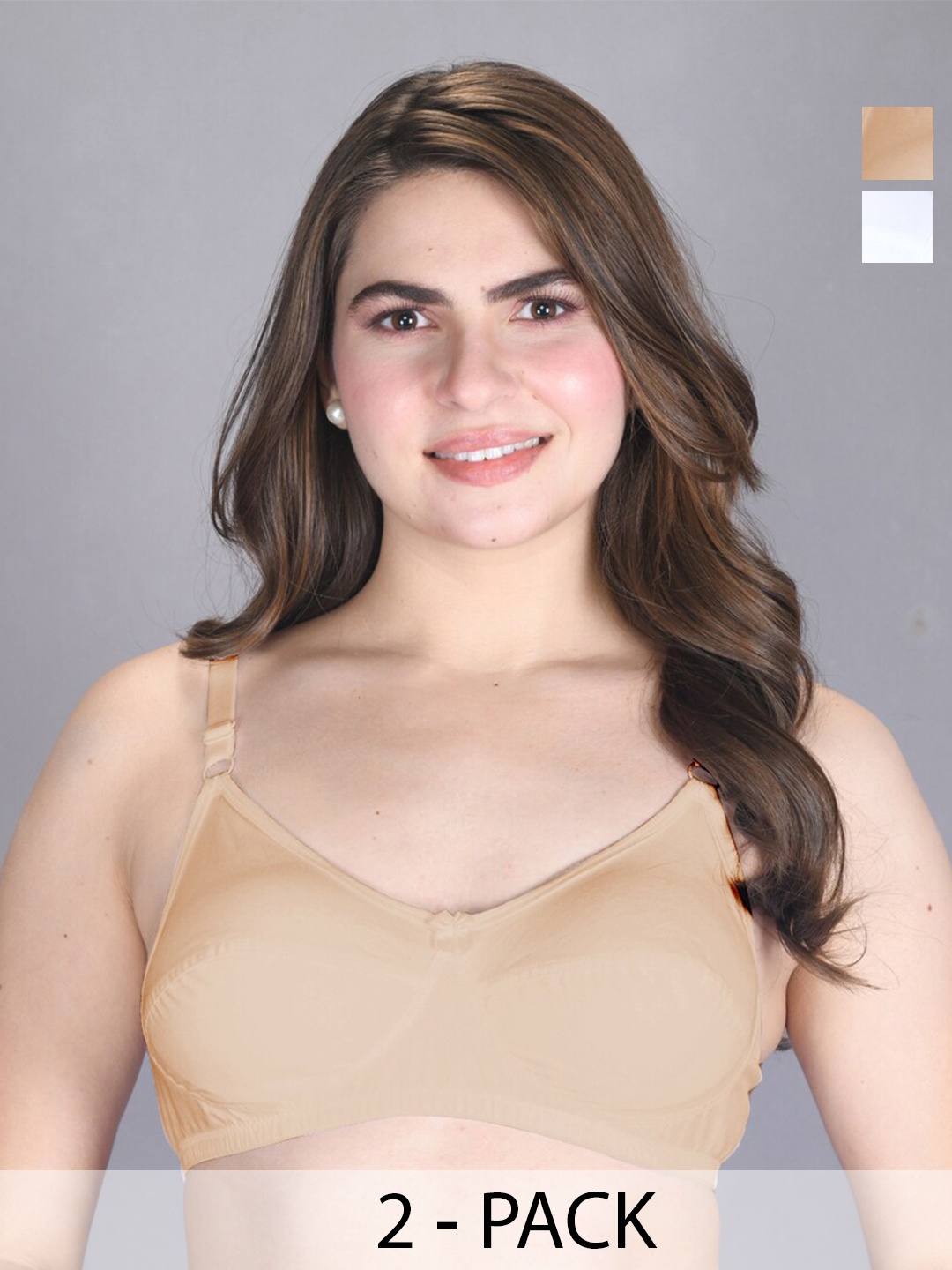 

LUX VENUS Pack Of 2 Full Coverage Pure Cotton Bra All Day Comfort, White