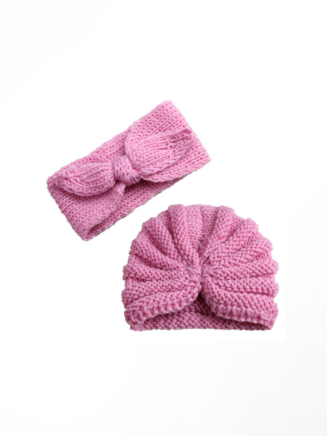 

SYGA Kids Pack of 2 Woollen Beanie With RABIT Ears Warm Headband, Pink