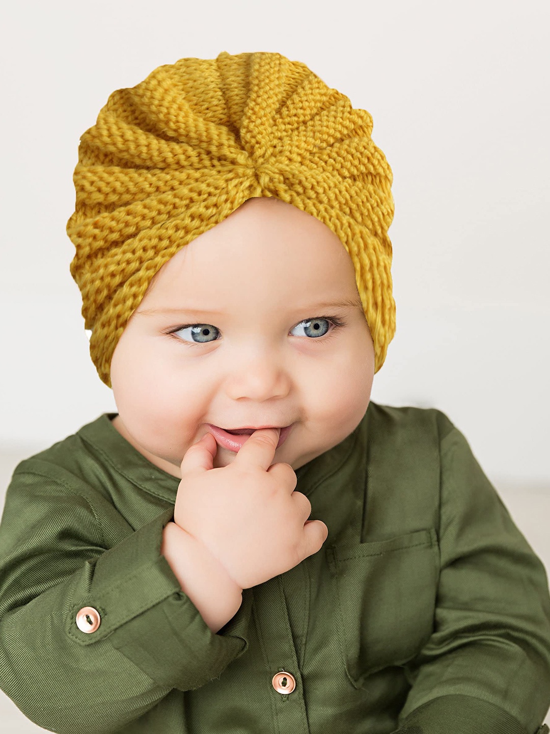 

SYGA Kids Pack Of 2 Woollen Beanie & Headband, Yellow