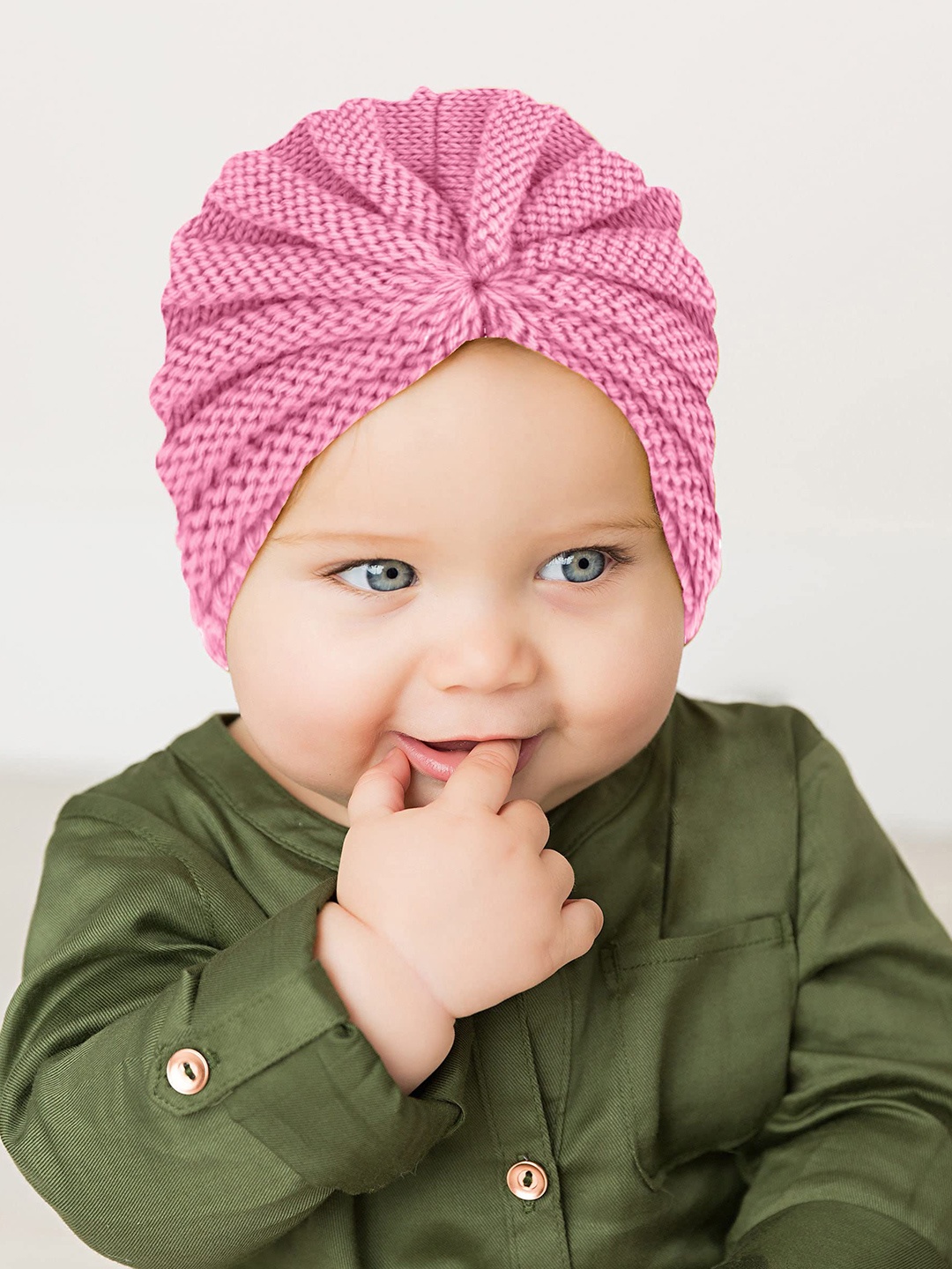 

SYGA Kids Self Design Woollen Beanie Cap, Pink