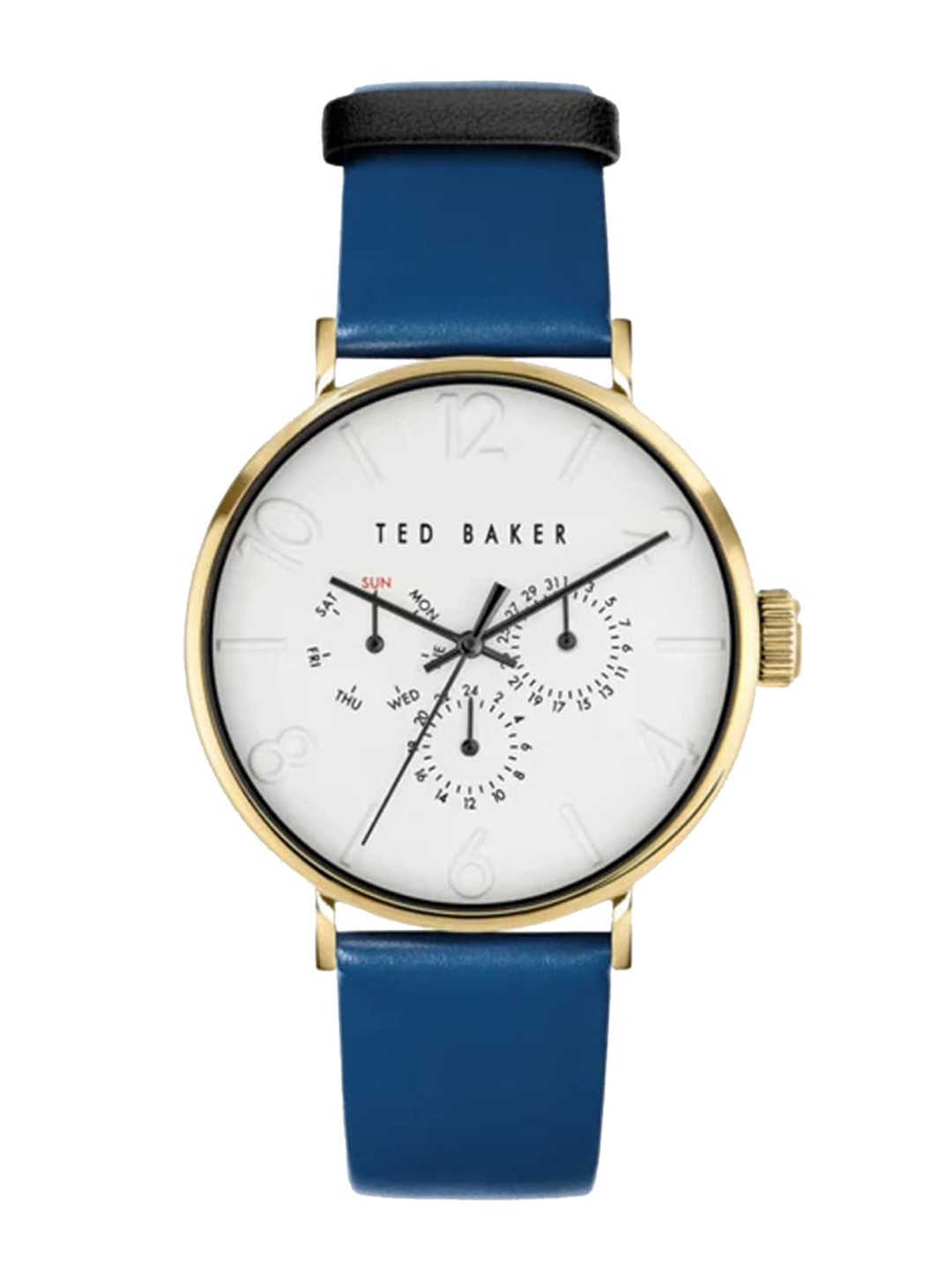 

Ted Baker Men Leather Straps Analogue Watch BKPPGF207, Blue