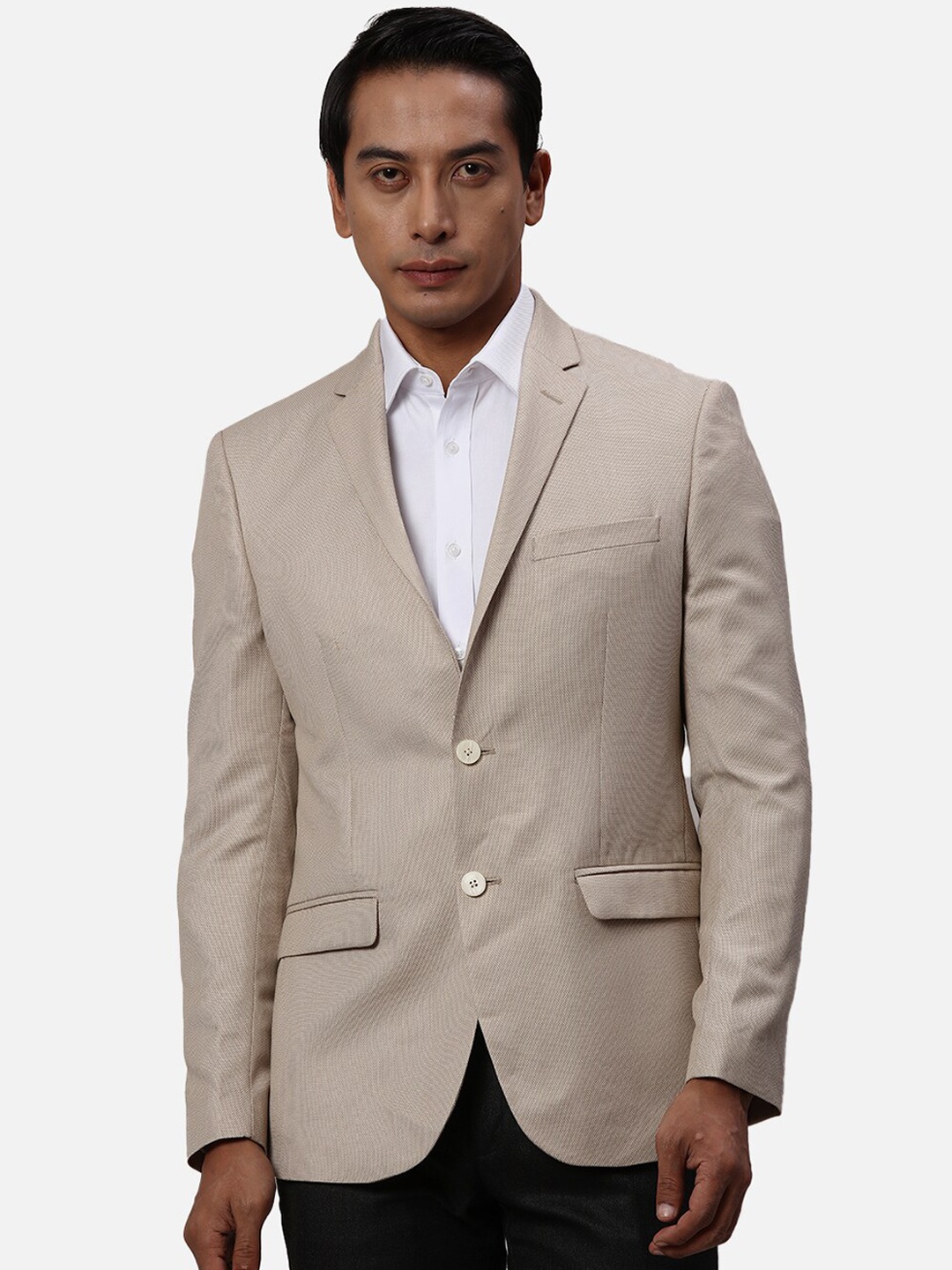 

Park Avenue Slim-Fit Single Breasted Formal Blazer, Beige