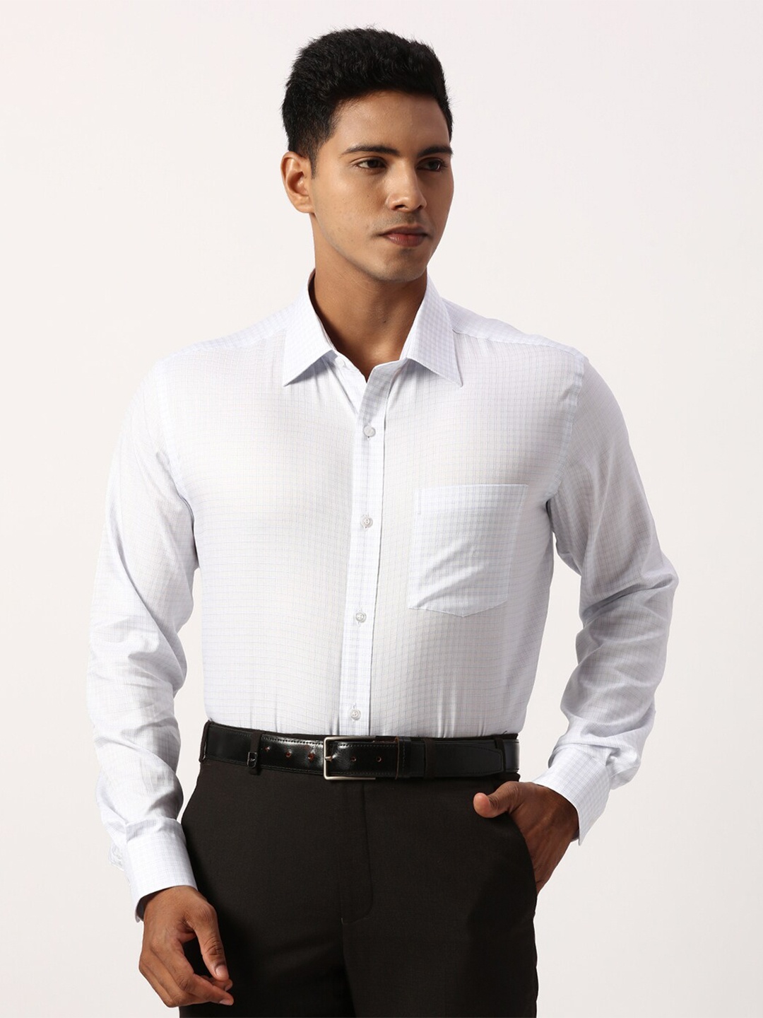 

Park Avenue Spread Collar Long Sleeves Regular Fit Formal Shirt, White