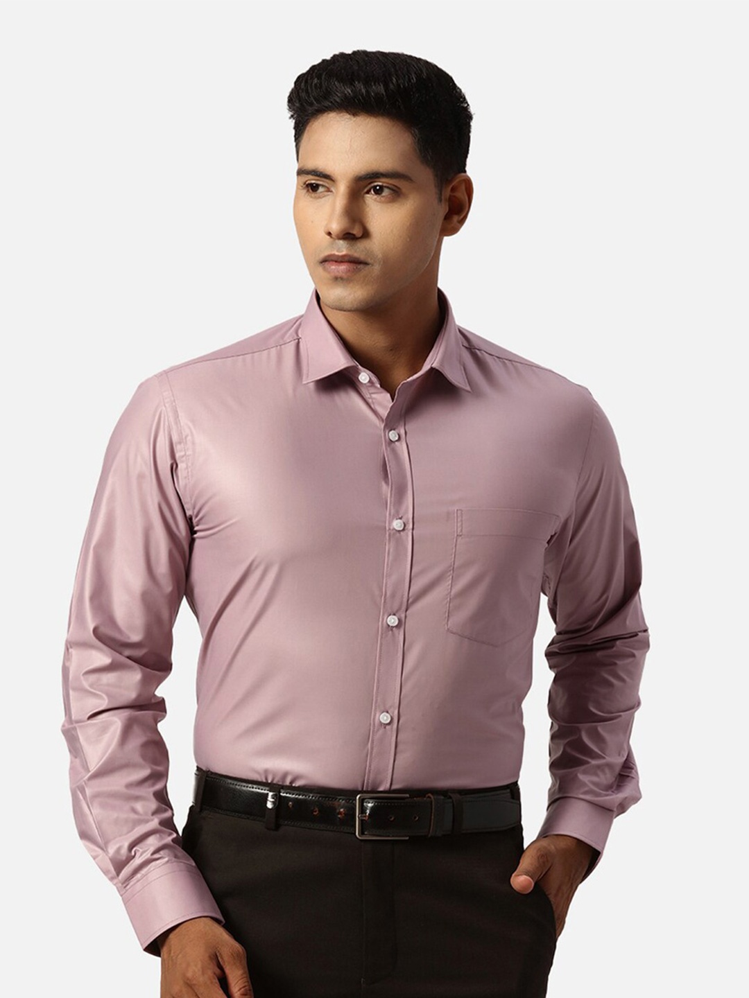 

Park Avenue Spread Collar Slim Fit Straight Formal Shirt, Red