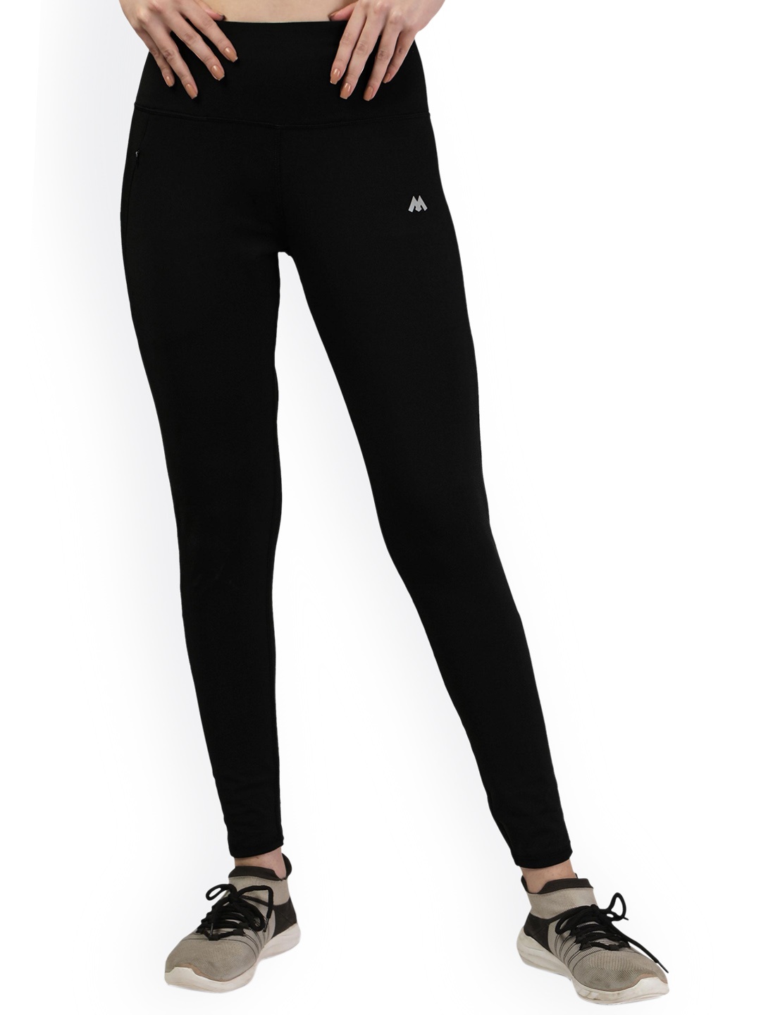 

Civamee Women Logo Printed Detail Slim Fit Yoga Track Pants, Black