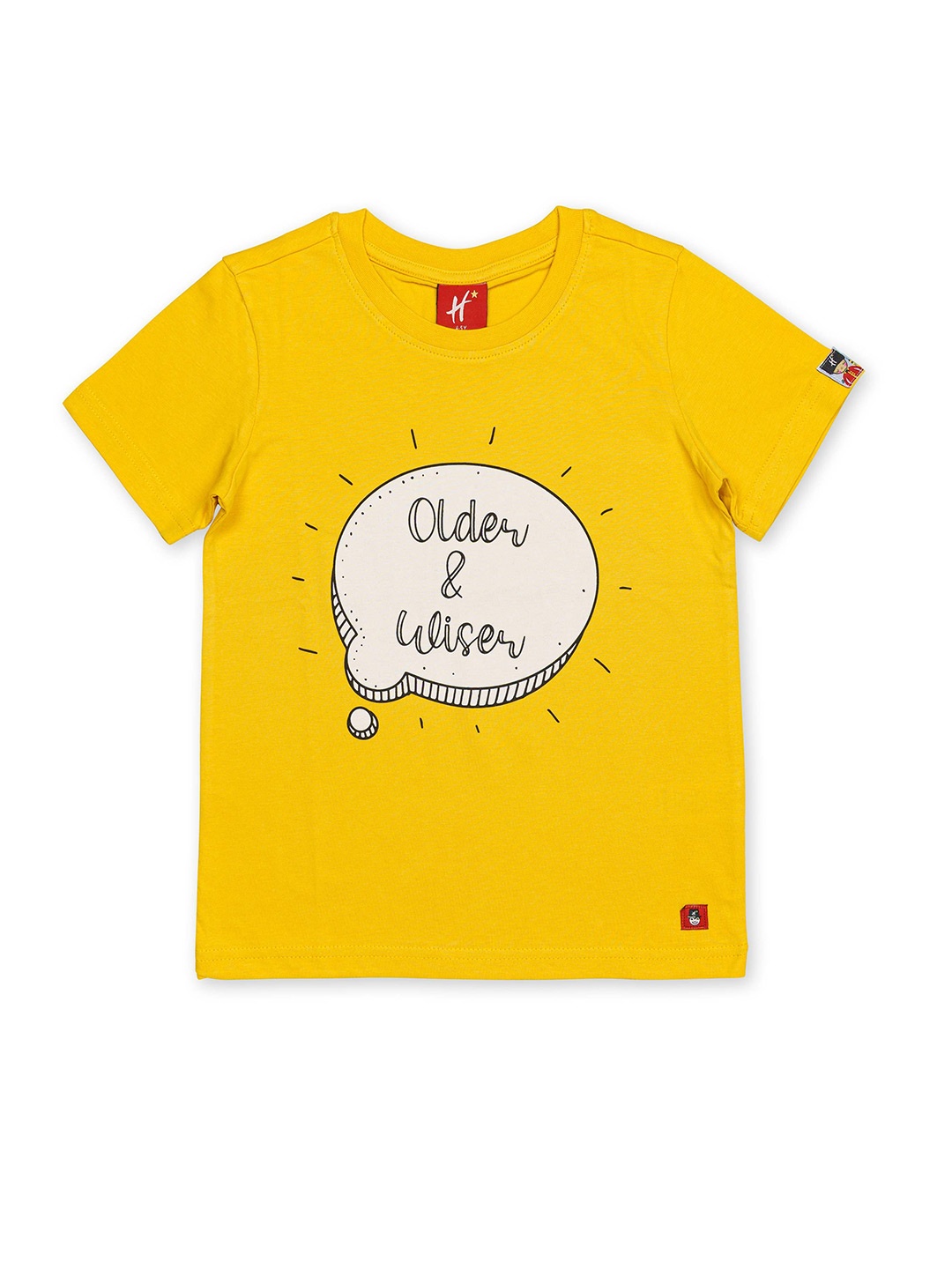 

H By Hamleys Boys Typography Printed Cotton T-shirt, Yellow