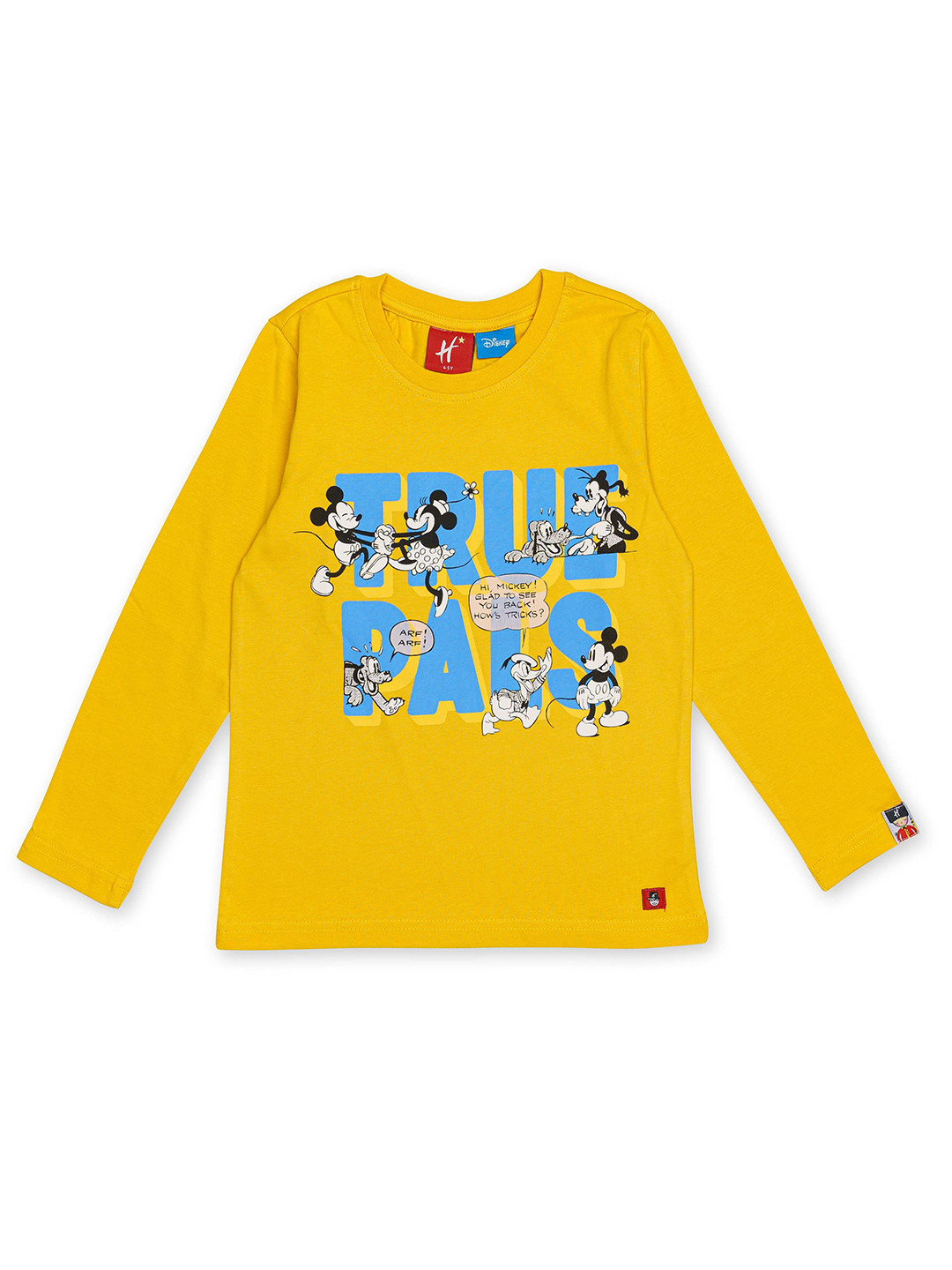 

H By Hamleys Boys Typography Printed Cotton T-shirt, Yellow