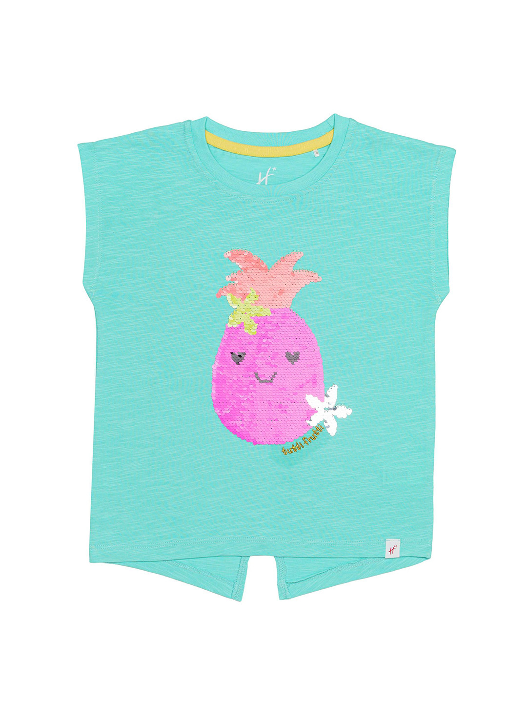 

H By Hamleys Girls Printed Extended Sleeves Cotton T-shirt, Green