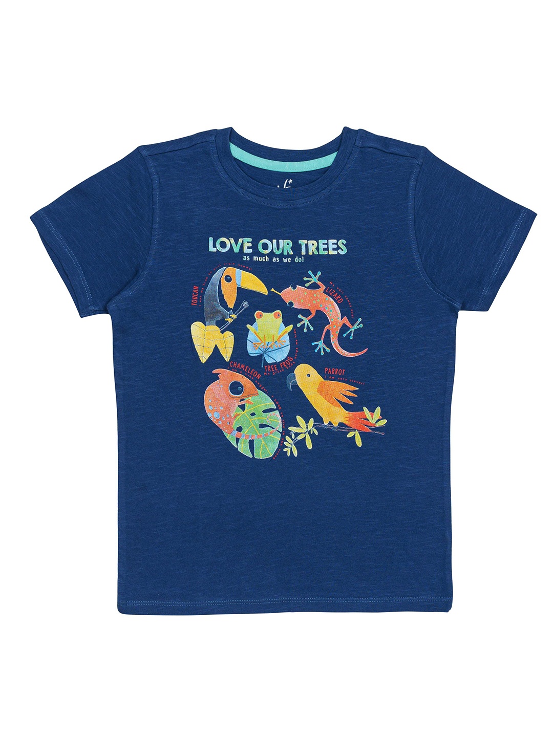 

H By Hamleys Boys Graphic Printed Cotton T-shirt, Navy blue